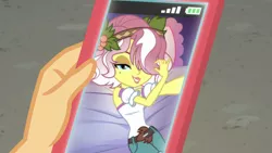 Size: 1920x1080 | Tagged: safe, derpibooru import, screencap, applejack, vignette valencia, equestria girls, equestria girls series, rollercoaster of friendship, hashtag bangs, me my selfie and i, mobile phone, phone, selfie, smartphone