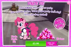 Size: 792x524 | Tagged: advertisement, costs real money, derpibooru import, gameloft, gem, my little pony: the movie, official, pinkie pie, pirate, pirate pinkie pie, safe