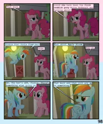 Size: 900x1080 | Tagged: safe, artist:lister-of-smeg, derpibooru import, pinkie pie, rainbow dash, pony, comic:zap-o-lantern, comic