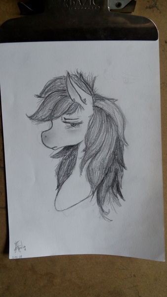 Size: 2304x4096 | Tagged: safe, artist:awesomedude14, derpibooru import, rainbow dash, pony, bust, looking at you, monochrome, solo, traditional art