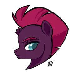 Size: 1023x997 | Tagged: safe, artist:furuwaru, derpibooru import, tempest shadow, pony, unicorn, broken horn, bust, female, mare, simple background, solo, transparent background