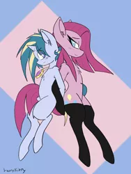 Size: 3024x4032 | Tagged: safe, artist:steelsoul, derpibooru import, pinkie pie, skeedaddle, earth pony, pony, unicorn, clothes, colt, crack shipping, female, male, mare, pidaddle, pinkamena diane pie, pinkiedaddle, shipping, socks, straight, straight shota