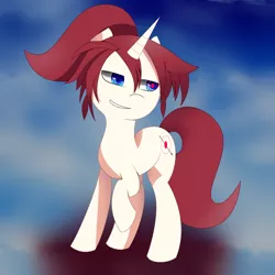 Size: 3500x3500 | Tagged: safe, artist:cocoapossibility, derpibooru import, oc, demon, pony, unicorn, abstract background, heterochromia, raised hoof