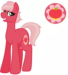 Size: 790x876 | Tagged: safe, artist:turtlelucy, derpibooru import, oc, oc:sweet apple, unofficial characters only, earth pony, pony, base used, female, mare, offspring, parent:big macintosh, parent:cheerilee, parents:cheerimac, simple background, solo, white background