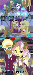 Size: 1288x2912 | Tagged: safe, artist:themexicanpunisher, derpibooru import, applejack, rarity, trenderhoof, vignette valencia, equestria girls, equestria girls series, rollercoaster of friendship, simple ways, female, male, shipping, straight, trenderity, trenderjack, trenette