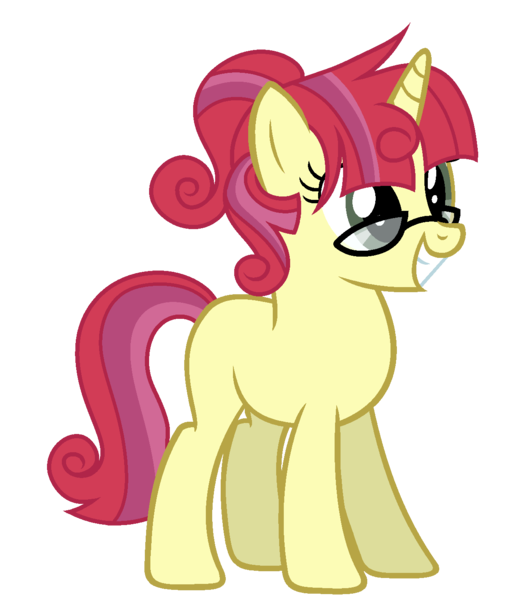 Size: 1197x1417 | Tagged: safe, artist:su-star, derpibooru import, oc, oc:moonberry, unofficial characters only, pony, unicorn, icey-verse, blank flank, crack ship offspring, female, glasses, magical lesbian spawn, mare, next generation, offspring, parent:moondancer, parent:strawberry sunrise, parents:strawdancer, simple background, solo, transparent background