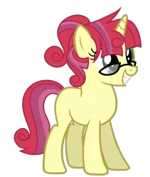 Size: 1197x1417 | Tagged: safe, artist:su-star, derpibooru import, oc, oc:moonberry, unofficial characters only, pony, unicorn, icey-verse, blank flank, crack ship offspring, female, glasses, magical lesbian spawn, mare, next generation, offspring, parent:moondancer, parent:strawberry sunrise, parents:strawdancer, simple background, solo, transparent background