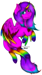 Size: 1121x2000 | Tagged: alicorn, alicorn oc, artist:acidthead, artist:immagoddampony, art trade, colorful, cute, derpibooru import, heterochromia, oc, safe, simple background, solo, transparent background, unofficial characters only