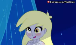 Size: 1024x610 | Tagged: suggestive, artist:theminus, derpibooru import, derpy hooves, equestria girls, blushing, female, night, nudity, patreon, patreon logo, patreon preview, smiling, solo, stars, younger