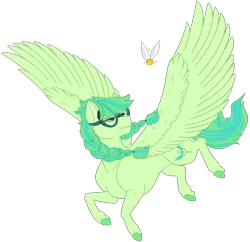 Size: 1327x1286 | Tagged: safe, artist:ganashiashaka, derpibooru import, oc, oc:storm streak, pegasus, pony, female, glasses, golden snitch, harry potter, mare, offspring, parent:applejack, parent:soarin', parents:soarinjack, simple background, solo, transparent background