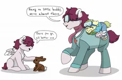 Size: 1998x1318 | Tagged: safe, artist:pastel-charms, derpibooru import, oc, oc:bunny slope, unofficial characters only, pegasus, pony, rabbit, clothes, colt, goggles, male, offspring, parent:bulk biceps, parent:fluttershy, parents:flutterbulk, stallion