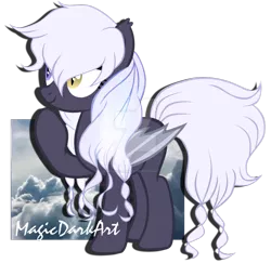 Size: 1024x994 | Tagged: safe, artist:magicdarkart, derpibooru import, oc, oc:wine, unofficial characters only, bat pony, pony, female, heterochromia, mare, simple background, solo, transparent background, watermark