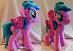 Size: 1280x890 | Tagged: safe, artist:plushypuppy, derpibooru import, firefly, pegasus, pony, bow, female, g1, g1 to g4, generation leap, irl, mare, photo, plushie, solo, spread wings, standing, tail bow, wings