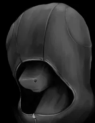Size: 800x1036 | Tagged: safe, artist:thatonegib, derpibooru import, ponified, pony, black and white, black background, bust, clothes, coat, crossover, grayscale, hood, kingdom hearts, monochrome, no eyes, organization xiii, paint tool sai, paint tool sai 2, portrait, simple background, solo, zipper