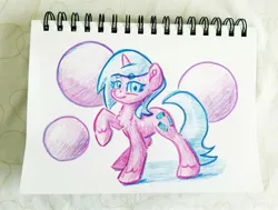 Size: 3310x2508 | Tagged: safe, artist:shoeunit, derpibooru import, oc, oc:fizzy pop, unofficial characters only, pony, unicorn, colored pencil drawing, female, mare, solo, traditional art