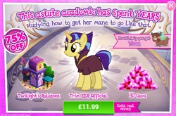 Size: 789x522 | Tagged: safe, derpibooru import, official, rosy pearl, yona, pony, school daze, advertisement, costs real money, fashionista, gameloft, gem, las pegasus resident, sale