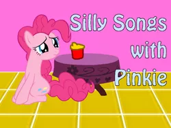 Size: 800x600 | Tagged: artist needed, cup, derpibooru import, edit, pinkie pie, safe, silly songs, silly songs with pinkie, sippy cup, table, veggietales