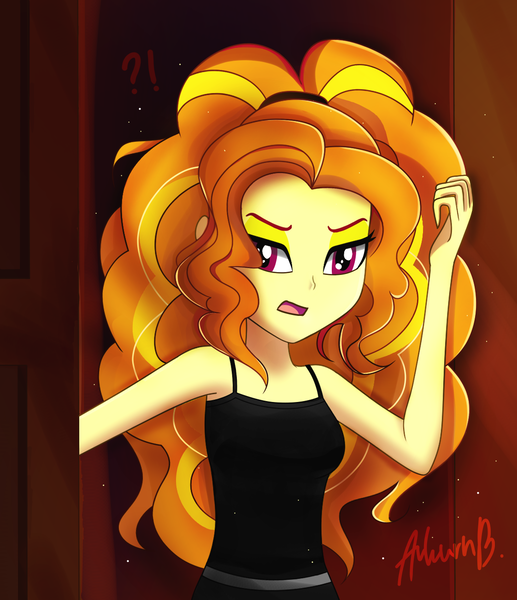 Size: 1122x1303 | Tagged: safe, artist:jenniheartva, derpibooru import, adagio dazzle, equestria girls, breasts, clothes, delicious flat chest, female, flatdagio dazzle, looking at you, open mouth, solo, tanktop