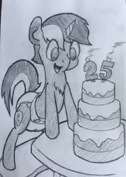 Size: 1536x2152 | Tagged: suggestive, artist:hgdb, derpibooru import, oc, unofficial characters only, unicorn, birthday, birthday cake, birthday candles, cake, diaper, diaper fetish, excited, fetish, food, traditional art