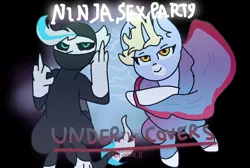 Size: 940x630 | Tagged: artist:nootaz, danny sexbang, derpibooru import, duo, edolon, middle finger, ninja brian, ninja sex party, oc, oc:delia stormblade, oc:dum1, oc:nootaz, safe, unofficial characters only, vulgar