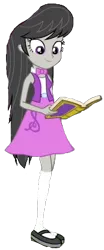 Size: 173x415 | Tagged: safe, derpibooru import, edit, edited screencap, editor:i-mlp2020, screencap, octavia melody, equestria girls, equestria girls series, forgotten friendship, background removed, book, clothes, female, mary janes, shoes, simple background, skirt, socks, solo, transparent background