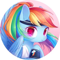Size: 2000x2000 | Tagged: safe, artist:leafywind, derpibooru import, rainbow dash, pegasus, pony, blushing, bust, clothes, colored pupils, cute, dashabetes, ear fluff, female, hairband, headband, high res, looking at you, mare, ponytail, portrait, smiling, solo, spread wings, starry eyes, stars, towel, wingding eyes, wings, wristband