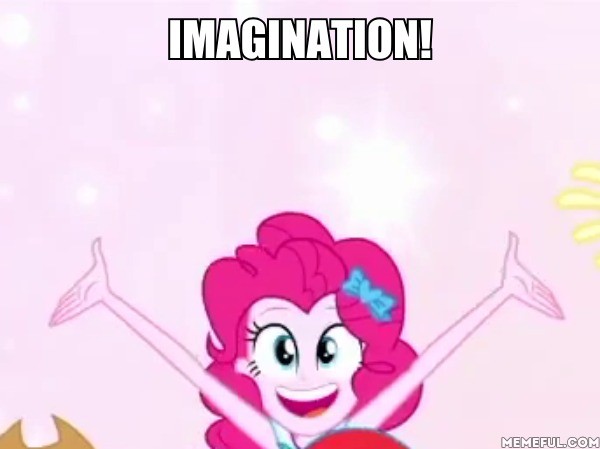 Size: 600x449 | Tagged: safe, derpibooru import, edit, edited screencap, screencap, pinkie pie, equestria girls, equestria girls series, so much more to me, cropped, female, idiot box, imagination, looking at you, solo focus, spongebob squarepants