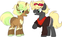 Size: 1628x975 | Tagged: safe, artist:s1nb0y, derpibooru import, oc, unofficial characters only, earth pony, pony, unicorn, base used, clothes, male, simple background, stallion, sweater, transparent background