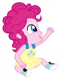 Size: 400x514 | Tagged: safe, artist:wesleyabram, derpibooru import, pinkie pie, equestria girls, baby, baby pie, cute, diaper, diapinkes, simple background, solo, white background, younger