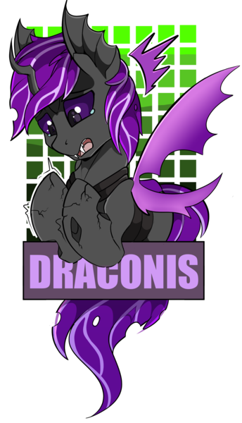 Size: 1780x3108 | Tagged: artist:beardie, avengers: infinity war, badge, changeling, changeling oc, con badge, crying, derpibooru import, disintegration, i don't feel so good, implied death, oc, oc:draconis, purple changeling, safe, simple background, text, transparent background