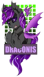 Size: 1780x3108 | Tagged: artist:beardie, avengers: infinity war, badge, changeling, changeling oc, con badge, crying, derpibooru import, disintegration, i don't feel so good, implied death, oc, oc:draconis, purple changeling, safe, simple background, text, transparent background