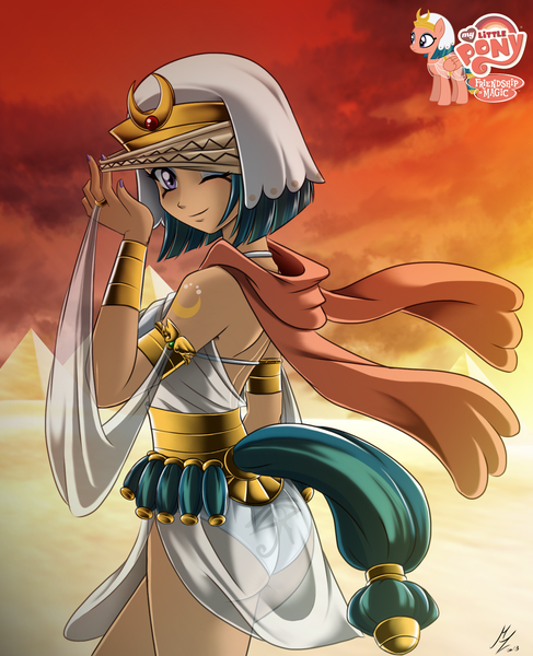Size: 1543x1900 | Tagged: adorasexy, artist:mauroz, ass, clothes, commission, cute, derpibooru import, eye of horus, female, human, humanized, nail polish, one eye closed, open mouth, safe, see-through, sexy, solo, somnambula, somnambula's blindfold, wink