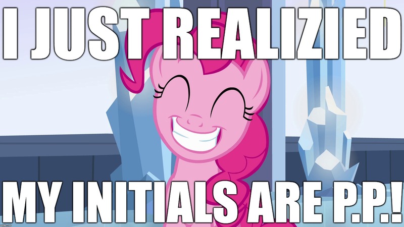 Size: 1920x1080 | Tagged: safe, derpibooru import, edit, edited screencap, editor:useraccount, screencap, pinkie pie, equestria girls, equestria girls (movie), eyes closed, funny, image macro, implied urine, meme, peepee, smiling, solo