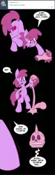 Size: 576x1822 | Tagged: artist:pembroke, berry punch, berryshine, comic, confused, cracked, crying, derpibooru import, here comes berry punch, pinchy puppet, ruby pinch, semi-grimdark, skull, sweat