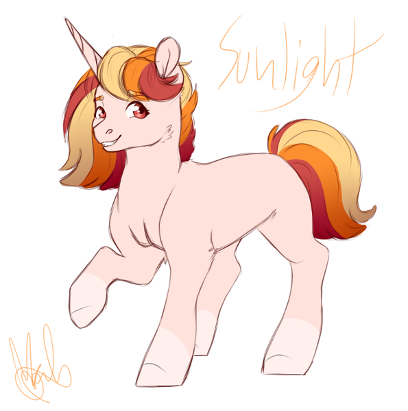 Size: 642x647 | Tagged: safe, artist:mah521, derpibooru import, oc, oc:sunlight, pony, unicorn, female, mare, simple background, solo, white background