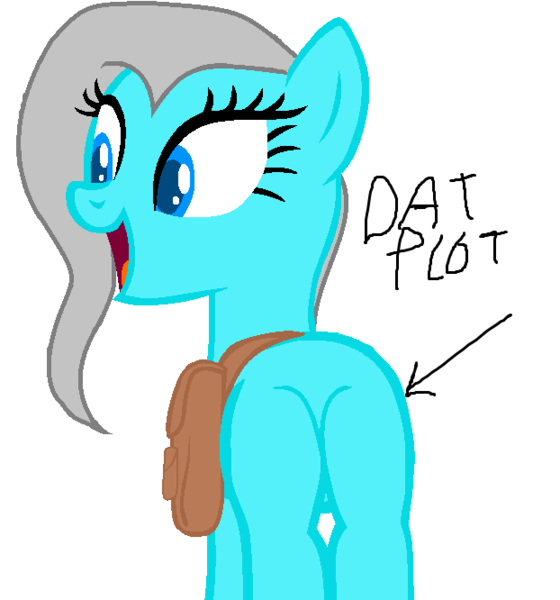 Size: 622x666 | Tagged: artist:stryapastylebases, bag, base used, dat butt, derpibooru import, meme, ms paint, no tail, oc, oc:candy love, suggestive, unofficial characters only