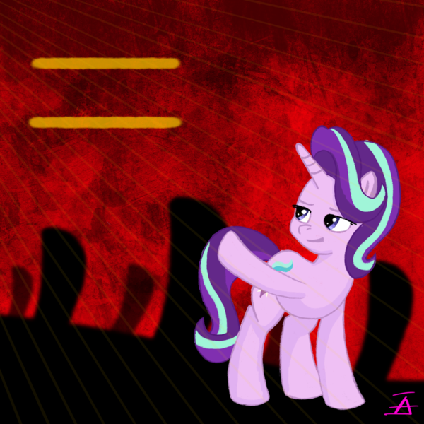 Size: 2048x2048 | Tagged: artist:harcoal, artist:mahgentahh, communism, derpibooru import, propaganda, safe, solo, stalin glimmer, starlight glimmer