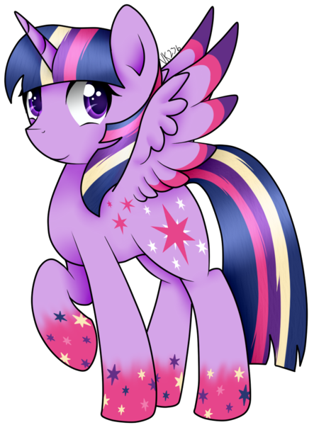 Size: 739x1000 | Tagged: safe, artist:cinnamonaurora, derpibooru import, twilight sparkle, twilight sparkle (alicorn), alicorn, pony, female, looking at you, mare, rainbow power, simple background, solo, transparent background