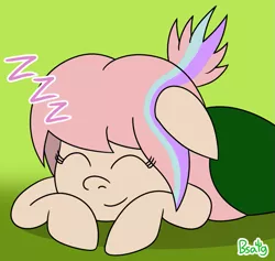 Size: 857x812 | Tagged: artist:b-cacto, blanket, derpibooru import, oc, oc:sweet skies, safe, sleeping, smiling, solo, unofficial characters only, zzz