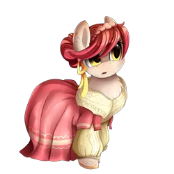 Size: 2850x2850 | Tagged: safe, artist:pridark, derpibooru import, oc, oc:solange, earth pony, pony, clothes, dress, female, open mouth, simple background, solo, transparent background, ych result