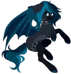 Size: 1687x1747 | Tagged: safe, artist:dusty-onyx, derpibooru import, oc, oc:midnight bats, unofficial characters only, bat pony, pony, choker, clothes, female, mare, simple background, socks, solo, transparent background