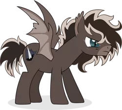 Size: 1600x1455 | Tagged: safe, artist:cirillaq, derpibooru import, oc, oc:basalt, bat pony, pony, male, simple background, solo, stallion, transparent background