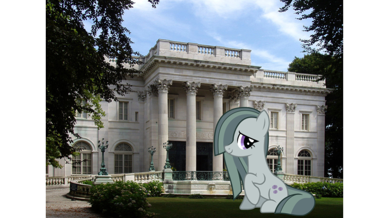 Size: 960x540 | Tagged: safe, derpibooru import, marble pie, earth pony, pony, female, irl, mansion, mare, newport, photo, ponies in real life, rhode island