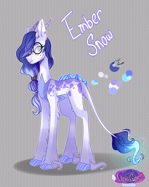 Size: 1356x1710 | Tagged: artist:iheyyasyfox, derpibooru import, dracony, female, glasses, hybrid, interspecies offspring, oc, oc:ember snow, offspring, parent:rarity, parent:spike, parents:sparity, reference sheet, safe, solo