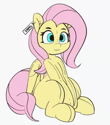 Size: 3574x4065 | Tagged: safe, artist:pabbley, derpibooru import, fluttershy, pegasus, pony, female, mare, plushie, plushification, price tag, simple background, sitting, solo, white background