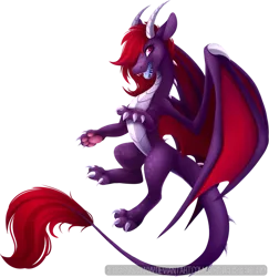 Size: 813x836 | Tagged: artist:scarlet-spectrum, claws, derpibooru import, digital art, dragon, female, lineless, oc, oc:scarlet spectrum, red hair, red mane, red tail, safe, signature, simple background, solo, transparent background, unofficial characters only