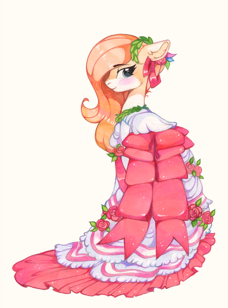 Size: 1997x2698 | Tagged: safe, artist:lispp, derpibooru import, oc, unofficial characters only, pony, clothes, dress, floppy ears, lidded eyes, solo