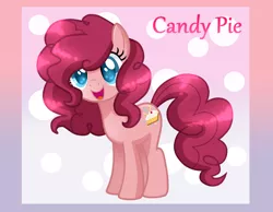 Size: 2206x1710 | Tagged: safe, artist:sugaryicecreammlp, derpibooru import, oc, oc:candy pie, earth pony, pony, base used, colored pupils, female, mare, offspring, parent:cheese sandwich, parent:pinkie pie, parents:cheesepie, solo