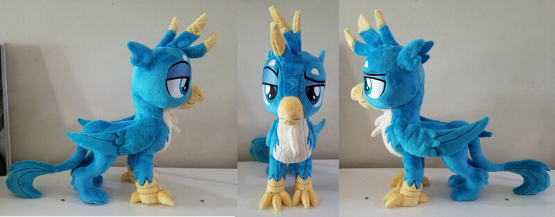 Size: 1024x400 | Tagged: safe, artist:plushypuppy, derpibooru import, gallus, gryphon, folded wings, irl, male, photo, plushie, solo, standing