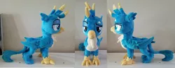 Size: 1024x400 | Tagged: safe, artist:plushypuppy, derpibooru import, gallus, gryphon, folded wings, irl, male, photo, plushie, solo, standing